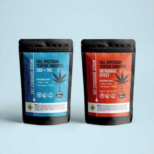 Modern and playful label design for cannabis tinctures.