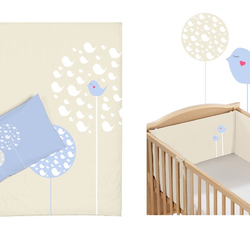 Create a modern and cute design for baby bed covers!