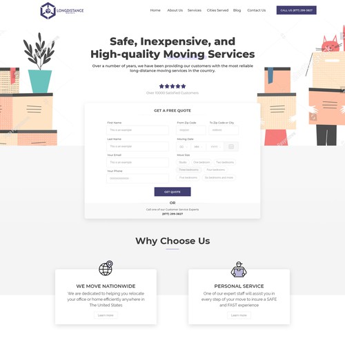 Redesign of the Long Distance Movers’ homepage