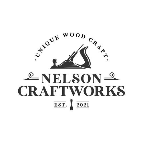 woodworking logo for a woman-owned handcrafted woodworking business