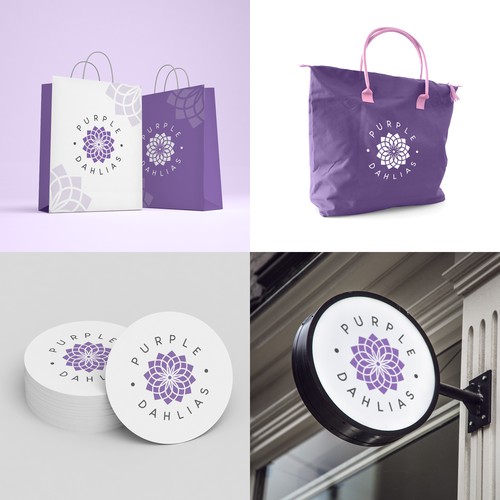 Logo & brand identity pack design for Purple Dahlias