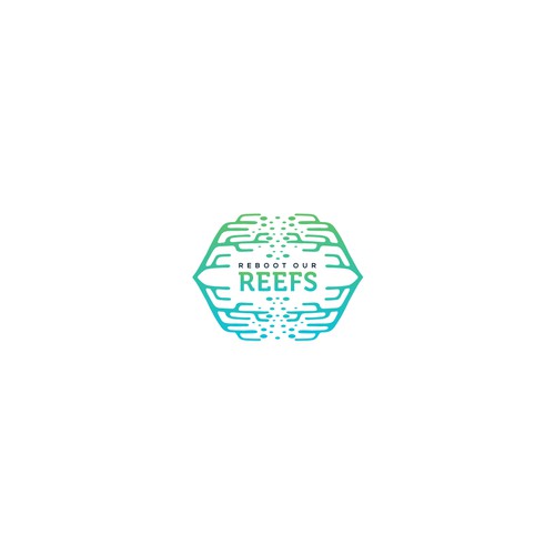 A logo that illustrates a flourishing coral reef