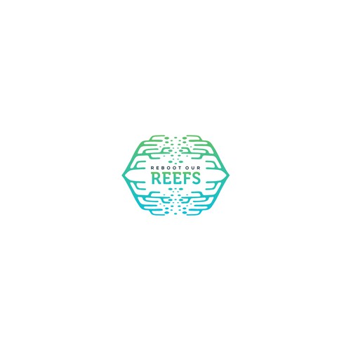 A logo that illustrates a flourishing coral reef