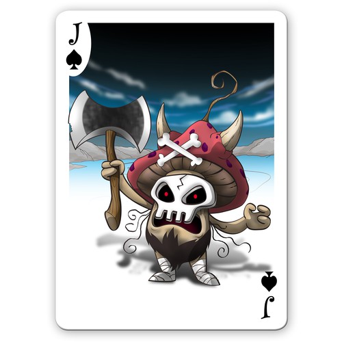 Dark but Cute Mushroom Monsters Playing Cards