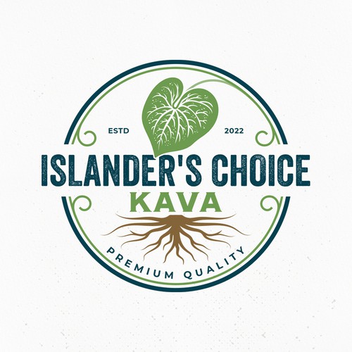 Kava root powder supplement logo design