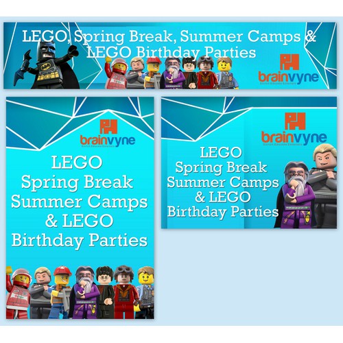 2015 - Cool Signage Creation for 2015 - LEGO Camps for Kids - Banners, Wire Stake, A-Stand Signs.