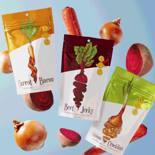 3D packaging advertisement for vegetable snacks