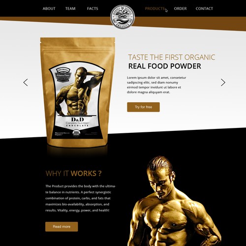 Create a capturing website for the first USDA approved Organic Nutritional Company