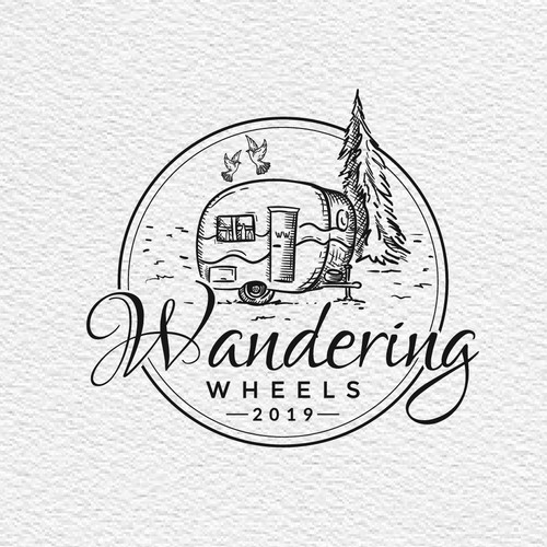 Wandering Wheels logo design