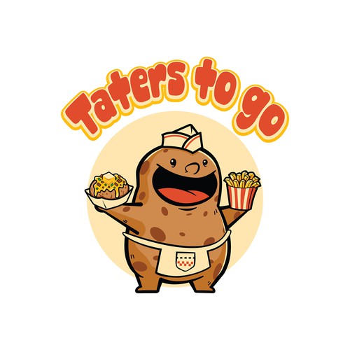 Concept design logo cartoon potato for Taters to go