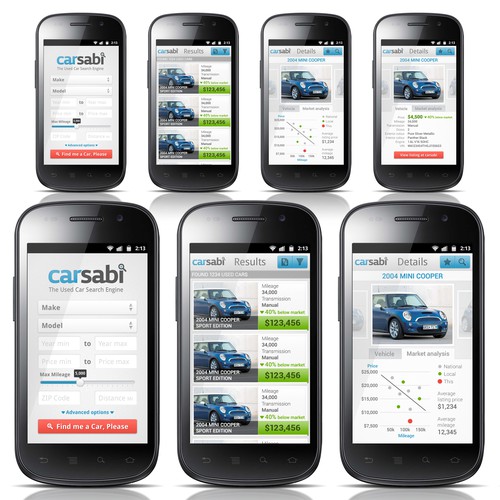 Create a car marketplace mobile app design