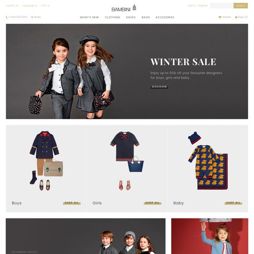 Web Design Concept for Kids' Fashion Store