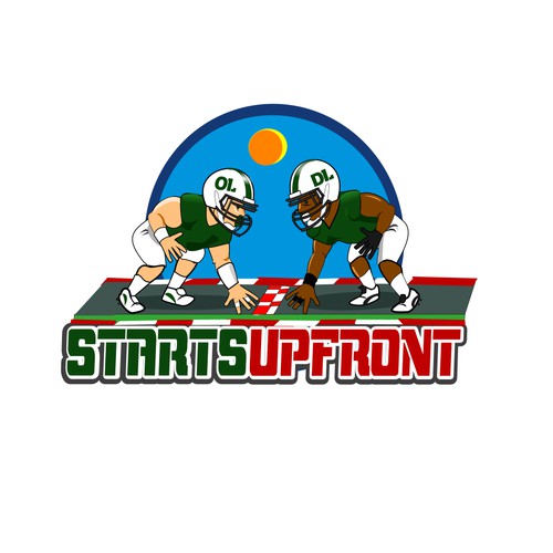 Logo for football lineman coach