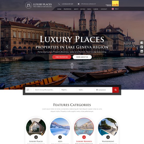 Redesign of Luxury Places website