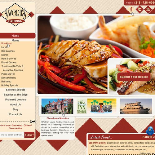 Savories Catering needs a new website design