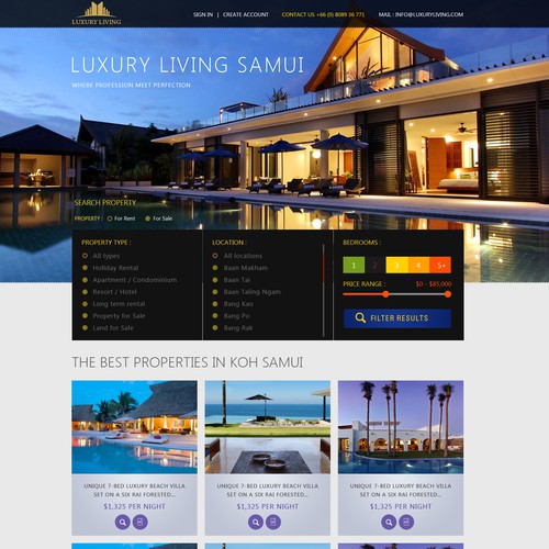 Luxury real estate website design needed