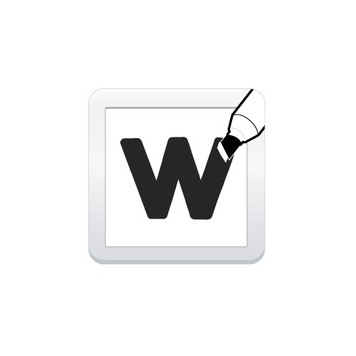 W - Whiteboard app icon design
