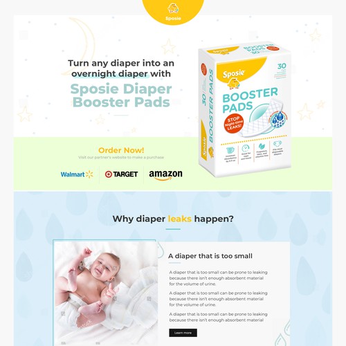 Landing page design for Sposie