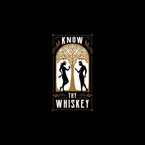 Design an eye-catching logo for an educational whiskey site