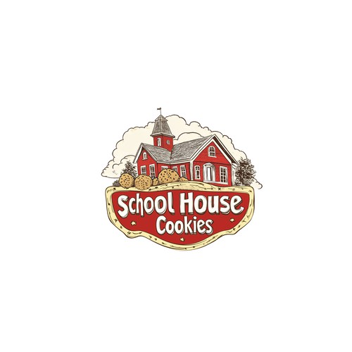 Fun and relaxed logo for school house cookiers
