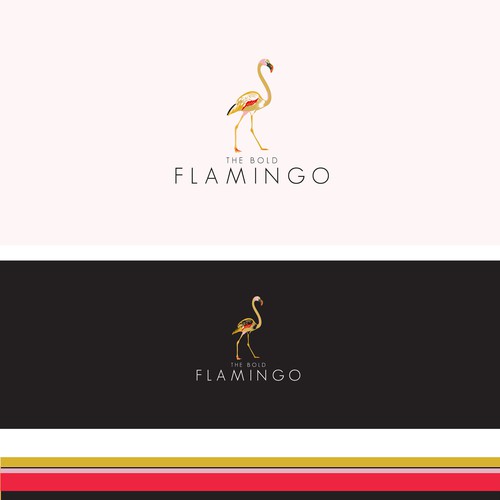 Logokonzept für "The bold Flamingo"