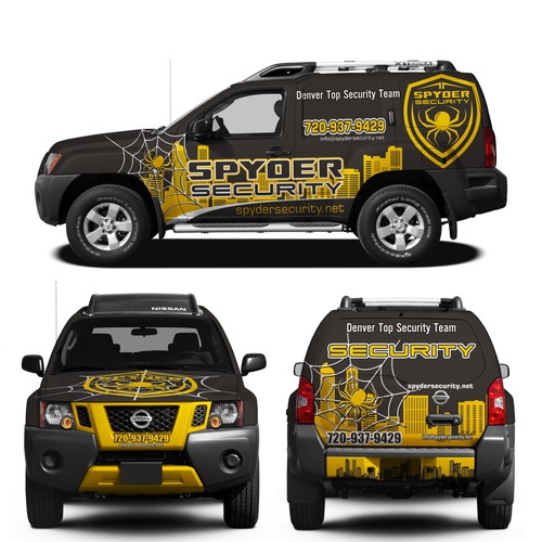 Spyder Security badass vehicle wrap design