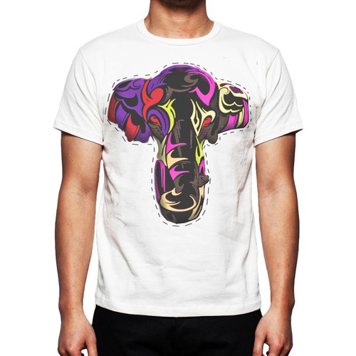 Create a tribal elephant face t-shirt for Serengetee!