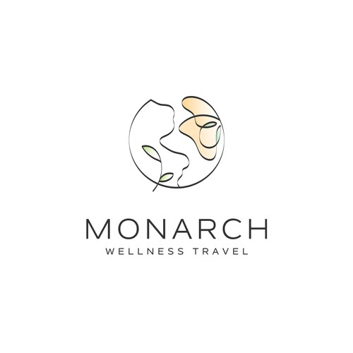 Monarch butterfly logo for a Wellness Travel Company