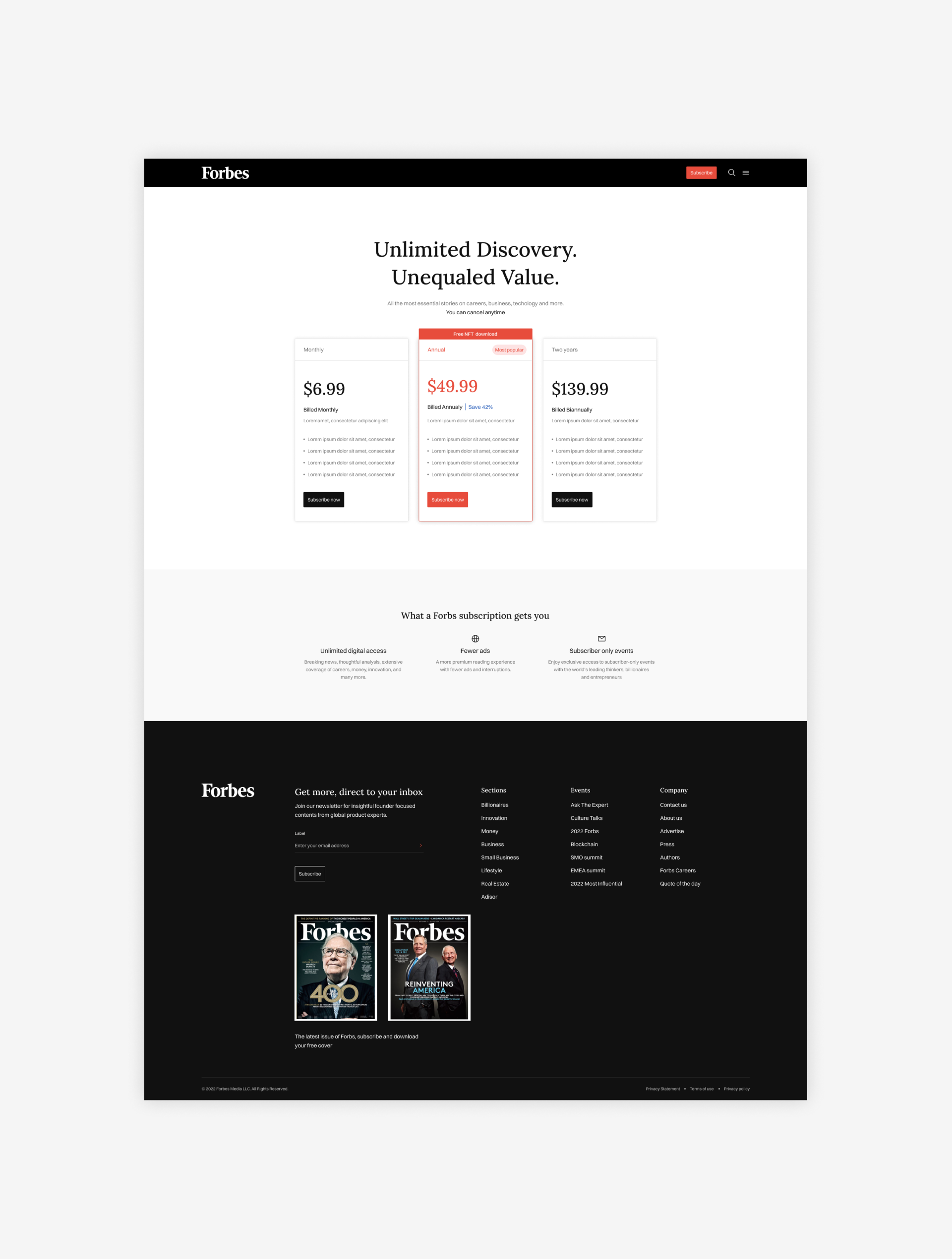 Redesign Forbes.com Homepage and Story Page