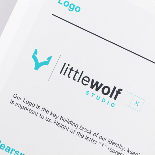Simple and abstract wolf logo design.