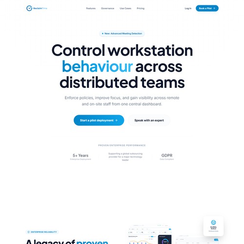 Enterprise SaaS Homepage Design for Workforce Productivity Platform