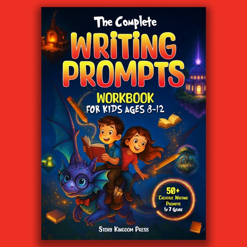Magical Children’s Book Cover for The Complete Writing Prompts Workbook
