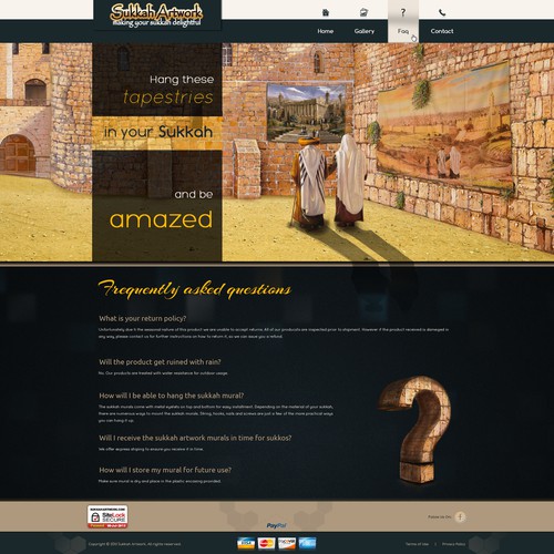 Sukkah Artwork needs a new website design