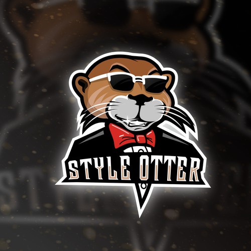 Style otter mascot logo
