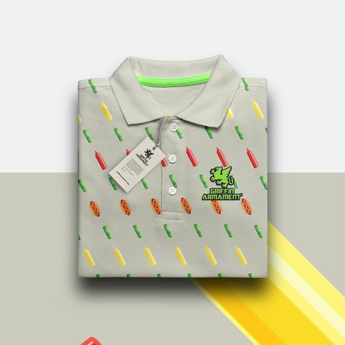 Mosaic Pattern Golf Polo for Griffin Armament
