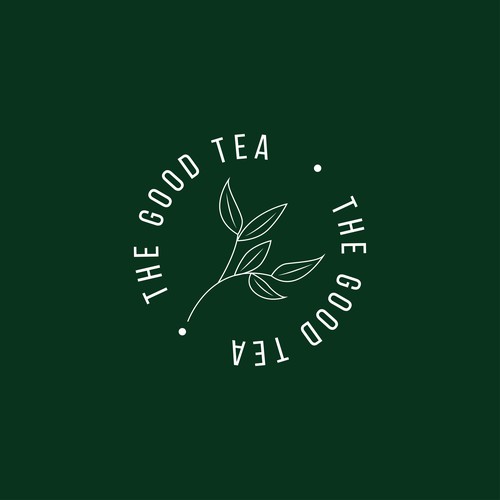 Organic Tea Line Art Logo Design