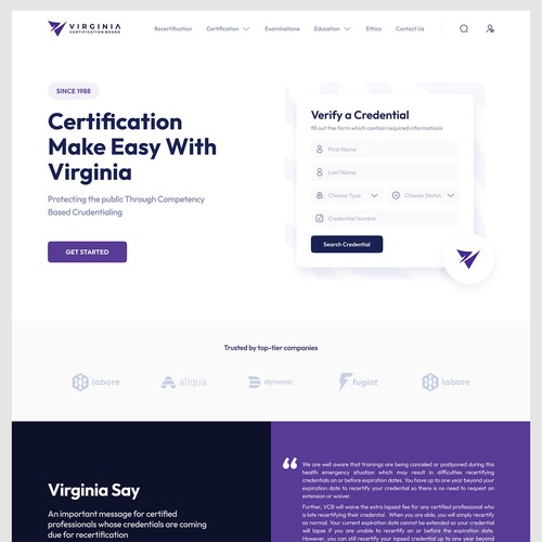 Non-Profit corporation landing page