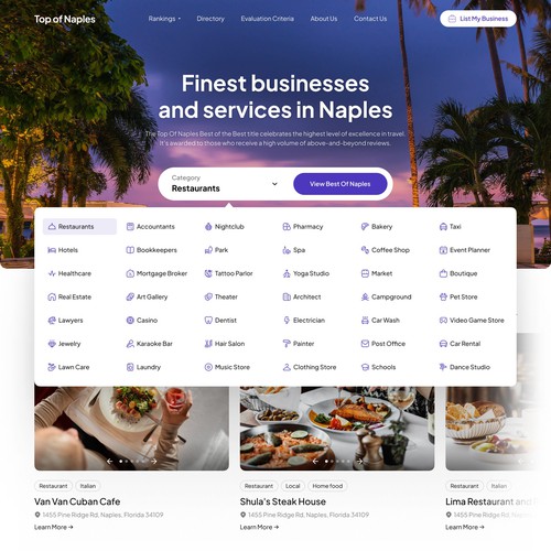Create a Stunning Homepage for Top of Naples