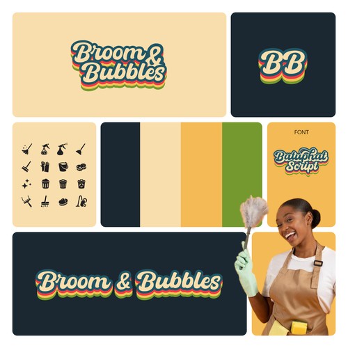 Broom & Bubbles Logo Design