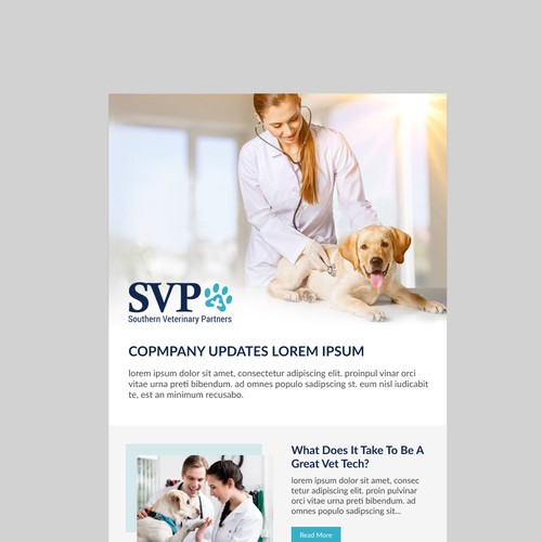 Newsletter Email Template Design for Southern Veterinary Partners