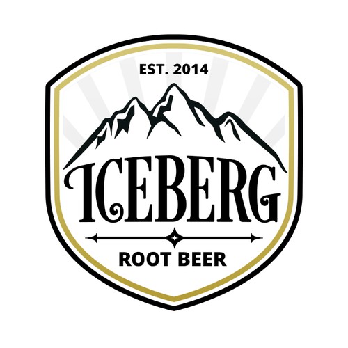 Create an iconic logo for Iceberg Root Beer