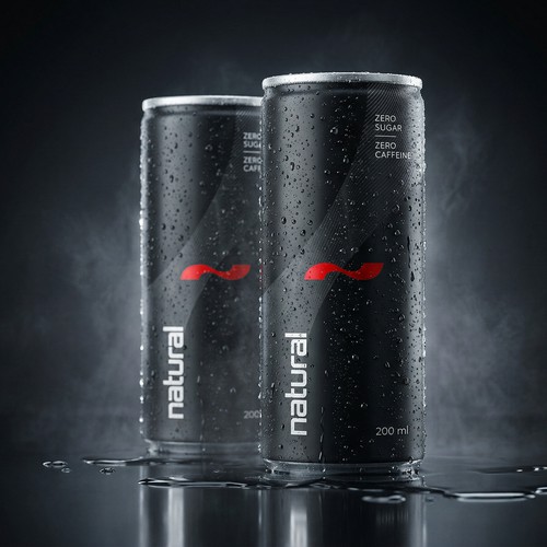 Minimal Energy Drink Can Label Design
