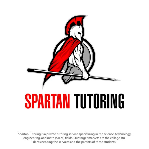 Spartan Tutoring ( A spartan holding a spear pencil )