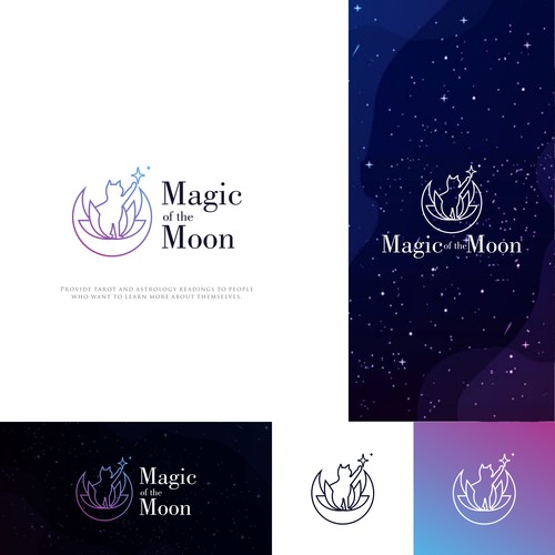 Magic of the moon. Logo for tarot/astrology reader