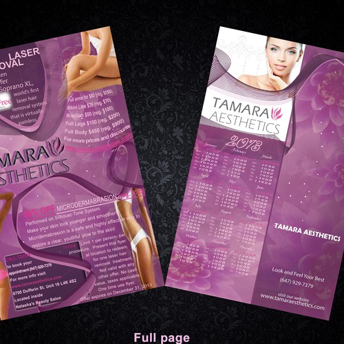 Create 2 laser hair removal deal flyers for Tamara Aesthetics