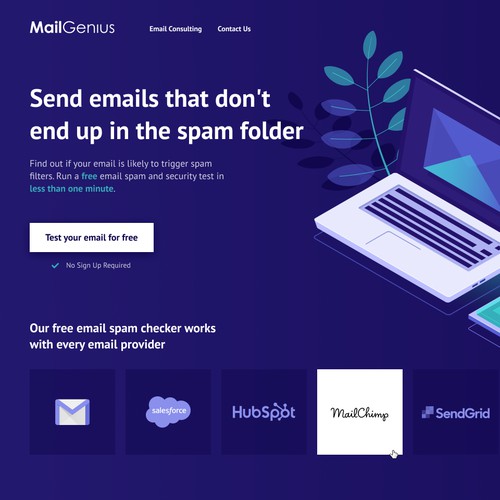 Home page concept - MailGenius