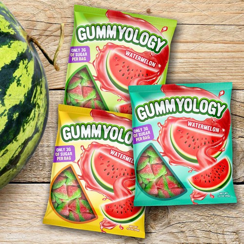Colorful packaging design concept for Gummiology