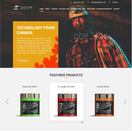 Industrial Website Design (Safari Diamond Drill Bits)