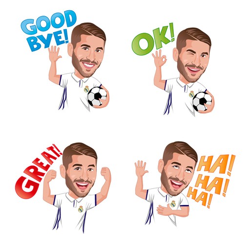 set of stickers for Sergio Ramos