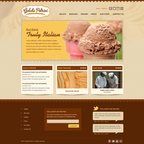 Ice cream website